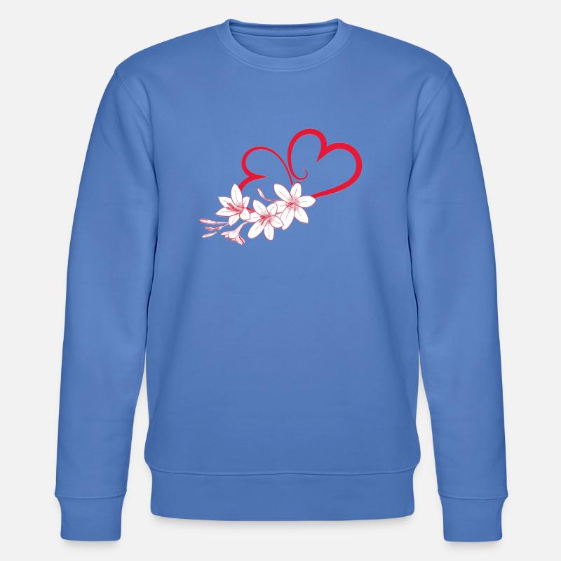 Herzblume,herz,blume, - Stanley/Stella Unisex Bio-Sweatshirt CHANGER  - Blau