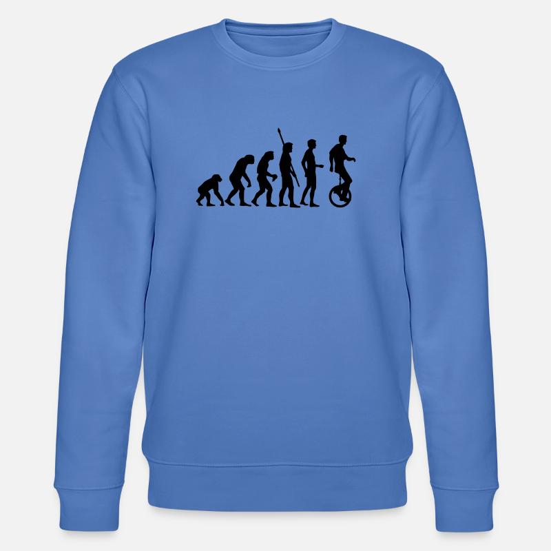 evolution_einradfahrer_1c - Stanley/Stella Unisex Bio-Sweatshirt CHANGER  - Blau