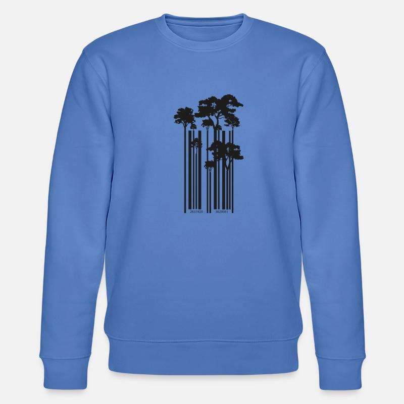 Cool barcode trees gift - Stanley/Stella CHANGER Unisex Organic Sweatshirt - bright blue