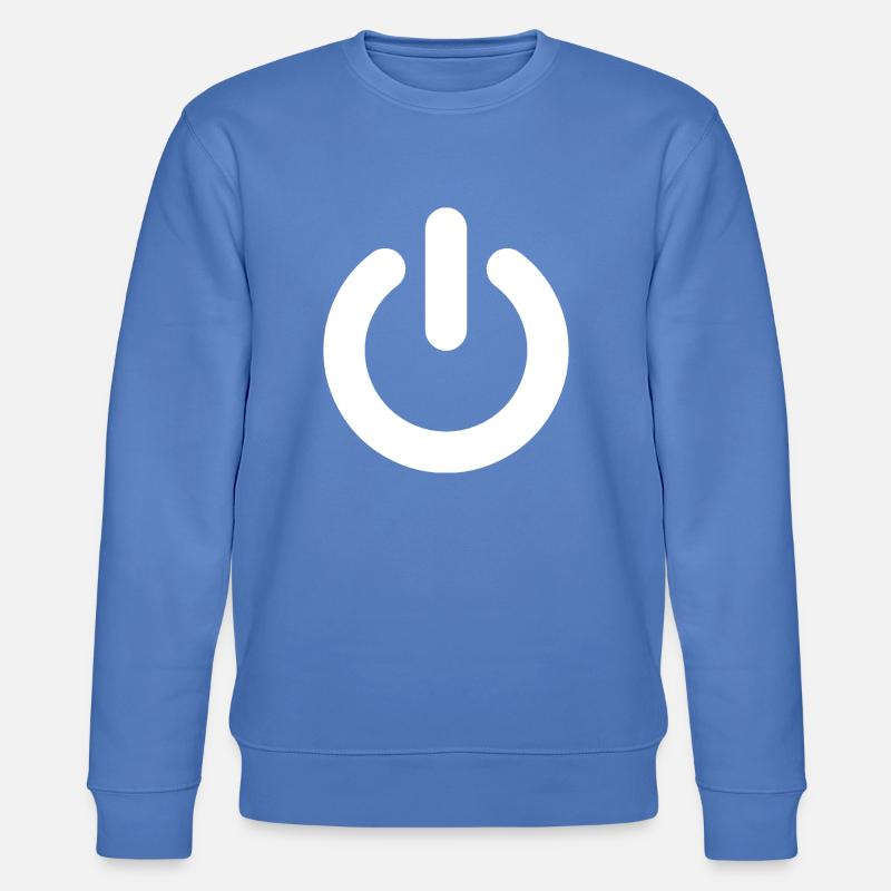 Power Button Weiß - Stanley/Stella Unisex Bio-Sweatshirt CHANGER  - Blau