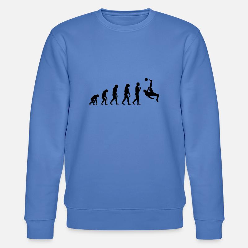 Fußball Evolution Geschenkidee - Stanley/Stella Unisex Bio-Sweatshirt CHANGER  - Blau