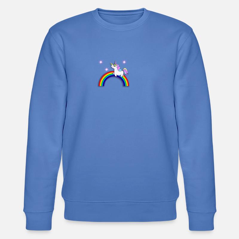 Einhorn mit Regenbogen - Stanley/Stella Unisex Bio-Sweatshirt CHANGER  - Blau