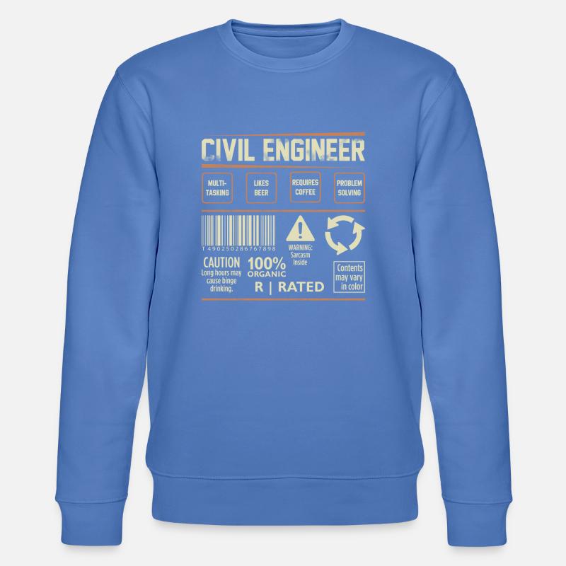 Civil engineer architect - Stanley/Stella CHANGER Unisex Organic Sweatshirt - bright blue