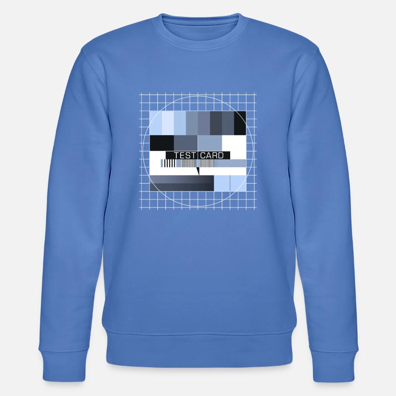 Testbild Fernsehen Bildschirm Sendeschluss Display - Stanley/Stella Unisex Bio-Sweatshirt CHANGER - Blau