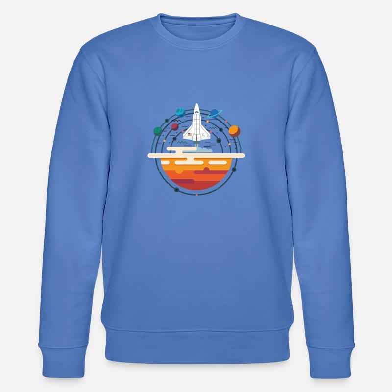 Space Shuttle & Solar System - Stanley/Stella Unisex Bio-Sweatshirt CHANGER  - Blau
