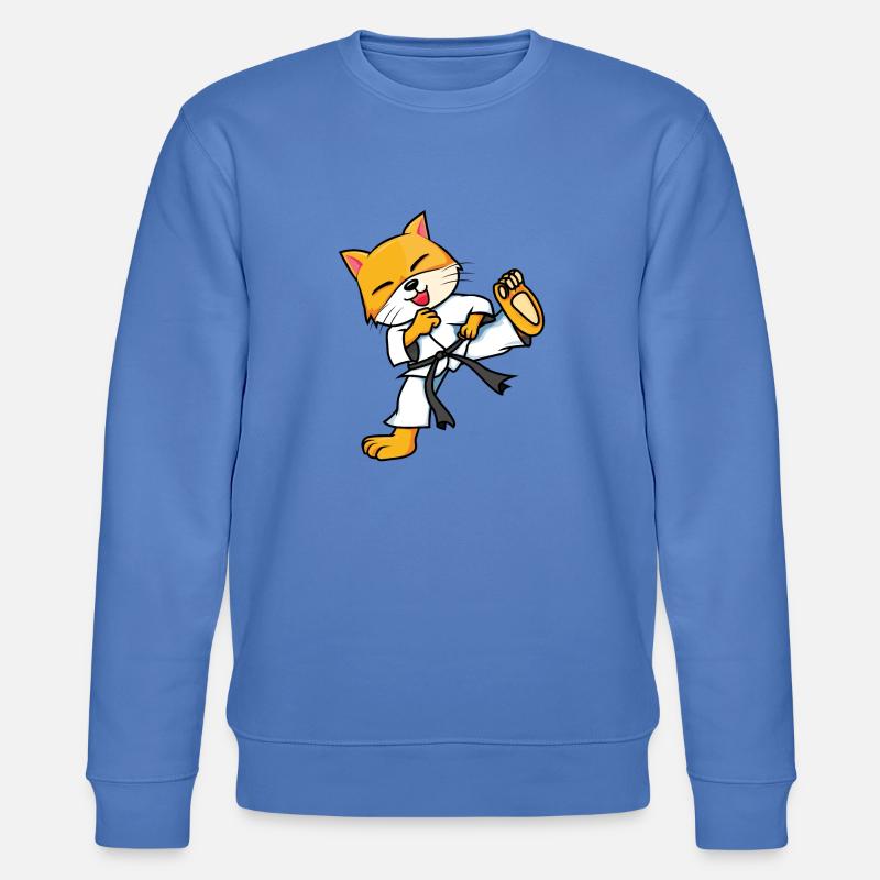 Karate Katze - Stanley/Stella Unisex Bio-Sweatshirt CHANGER  - Blau