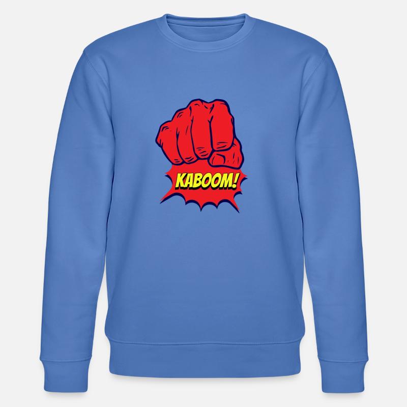 Rote und starke Faust, Kaboom - Stanley/Stella Unisex Bio-Sweatshirt CHANGER  - Blau