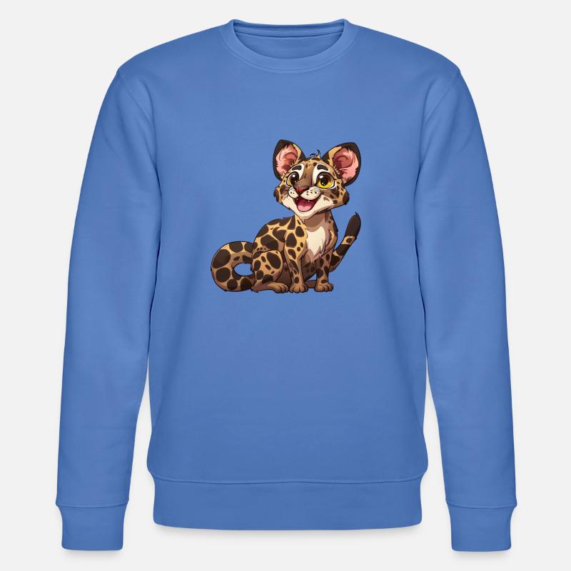 Verspielter Junger Leopard Blick - Stanley/Stella Unisex Bio-Sweatshirt CHANGER  - Blau