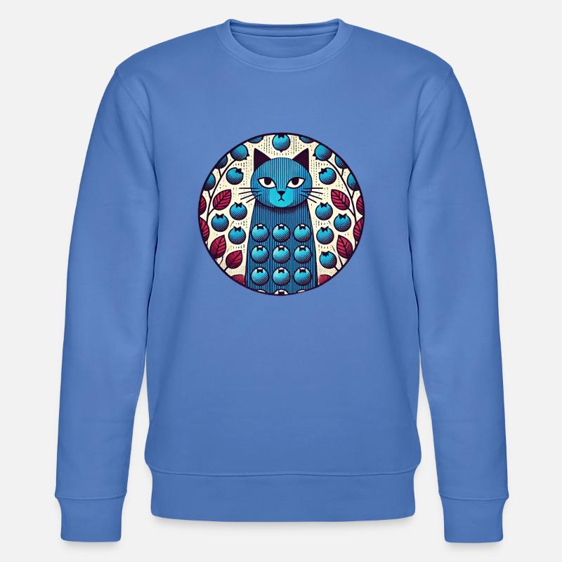 Blaubeer-Katze - Stanley/Stella Unisex Bio-Sweatshirt CHANGER  - Blau
