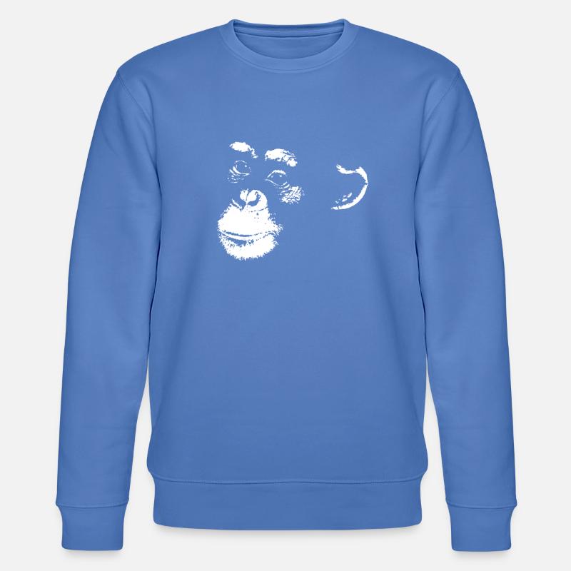 Schimpanse - Chimp - Chimpanzee - Stanley/Stella Unisex Bio-Sweatshirt CHANGER - Blau