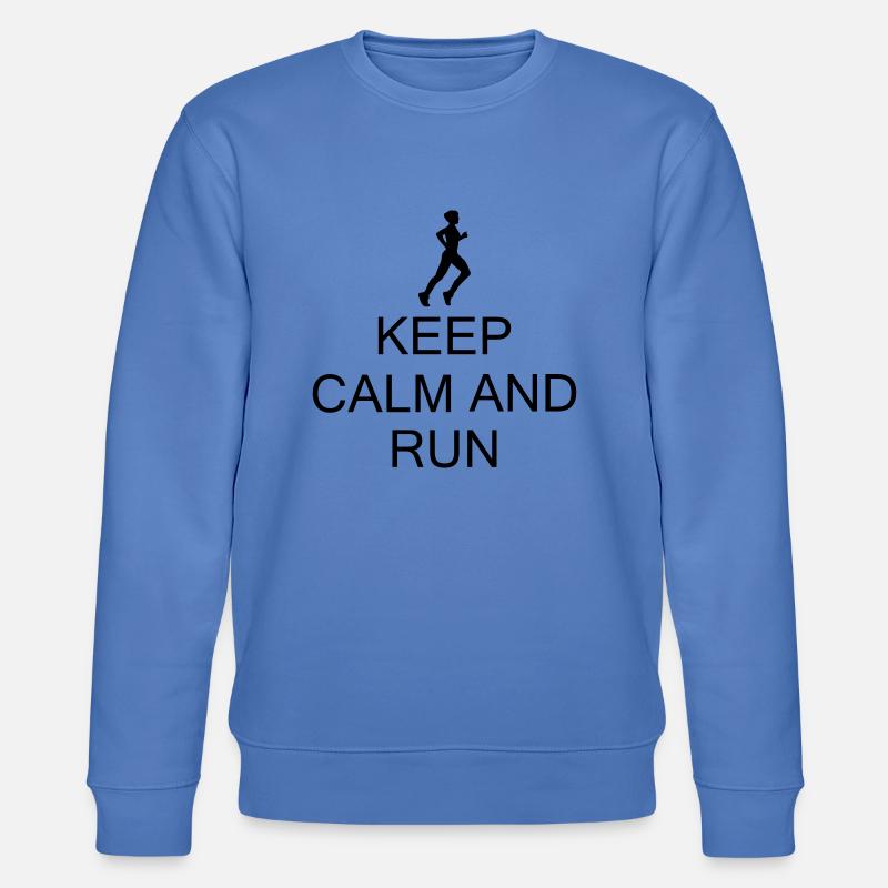 keep Calm and Run - Stanley/Stella Unisex Bio-Sweatshirt CHANGER - Blau