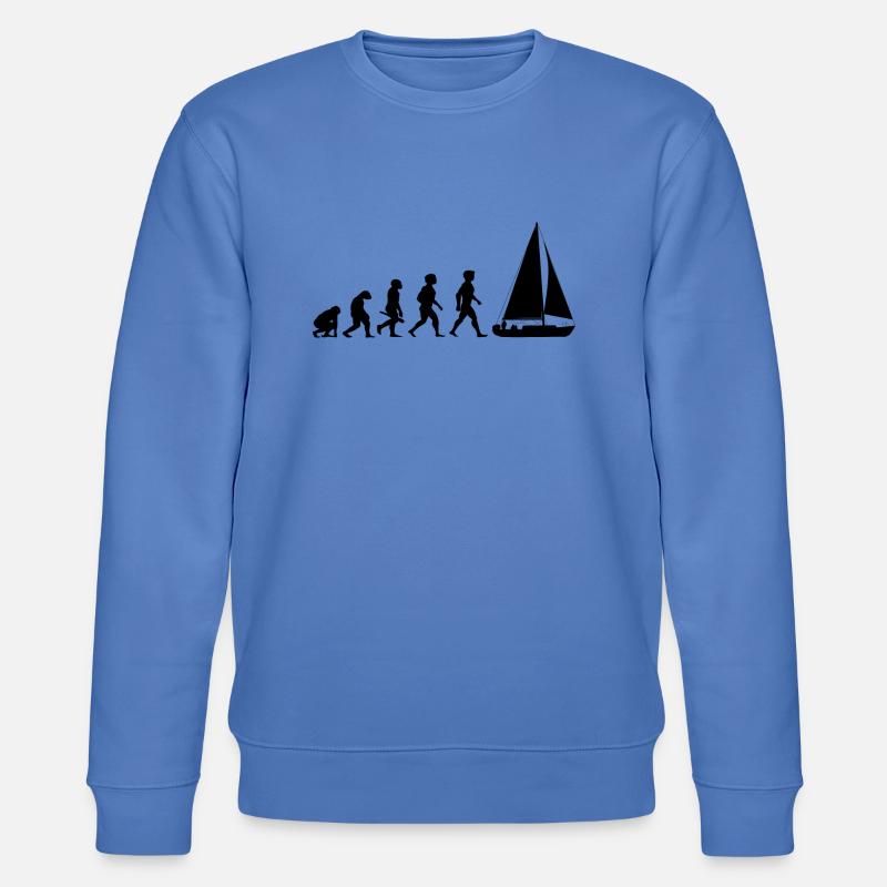 Evolution Segeln Segelboot Segelschiff - Stanley/Stella Unisex Bio-Sweatshirt CHANGER  - Blau