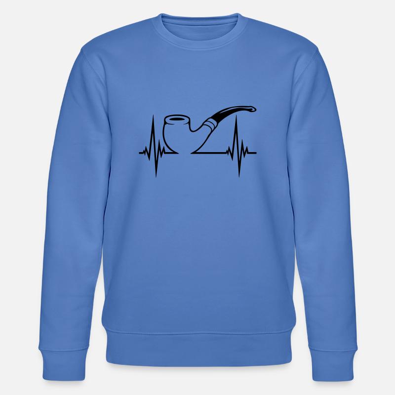 Tabakpfeife Puls Herzschlag - Stanley/Stella Unisex Bio-Sweatshirt CHANGER  - Blau