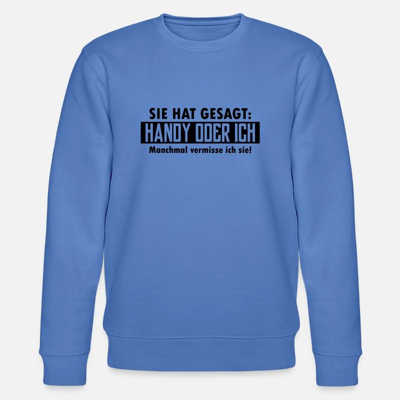 handy oder ich - Stanley/Stella Unisex Bio-Sweatshirt CHANGER  - Blau