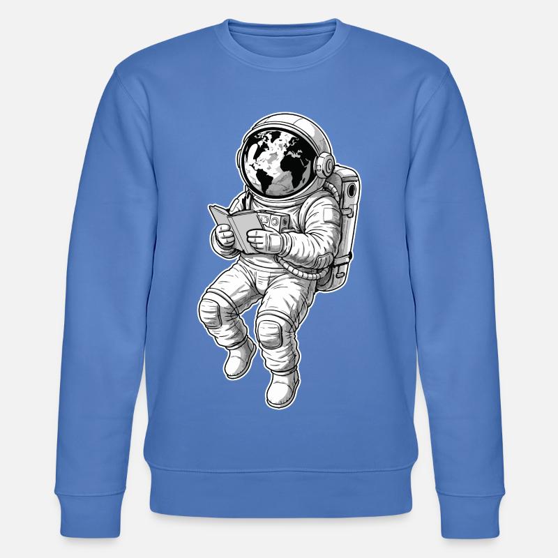 Astronaute Lecture Espace Terre - Sweat bio CHANGER Stanley/Stella Unisexe - bleu