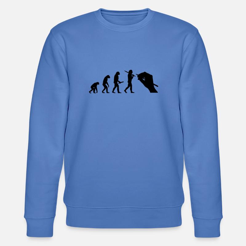 Evolution development progress human artist - Stanley/Stella CHANGER Unisex Organic Sweatshirt - bright blue