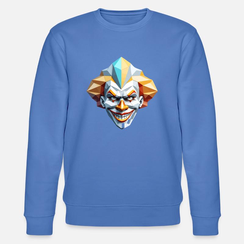 Clown Maske - Low Poly Design - Stanley/Stella Unisex Bio-Sweatshirt CHANGER  - Blau