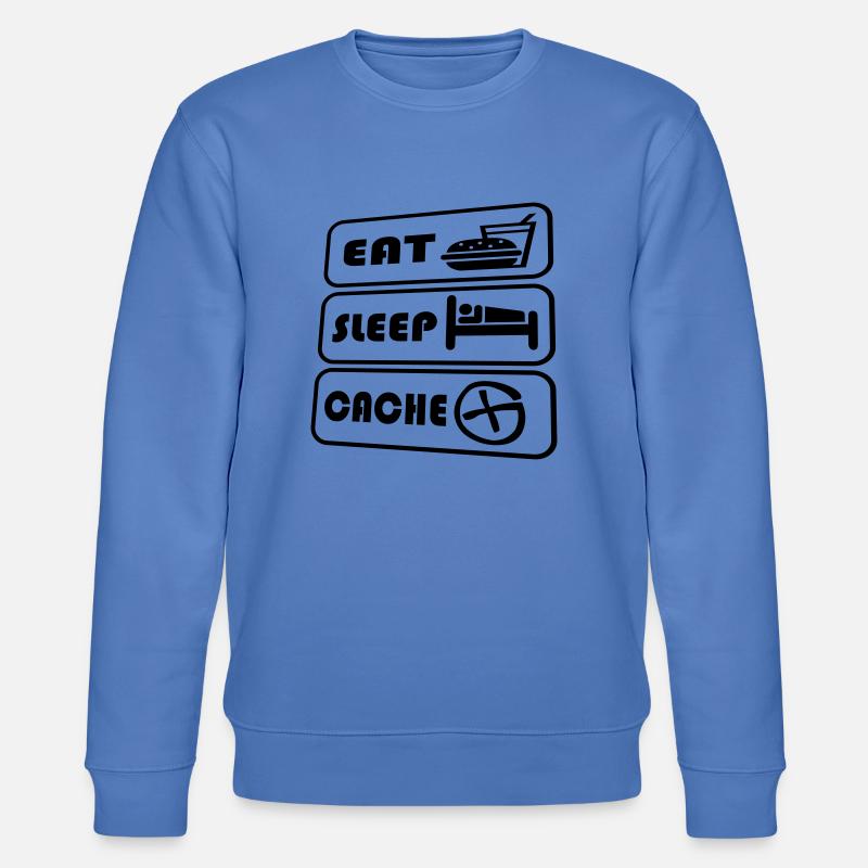 1025_eat_sleep_cache - Stanley/Stella Unisex Bio-Sweatshirt CHANGER  - Blau