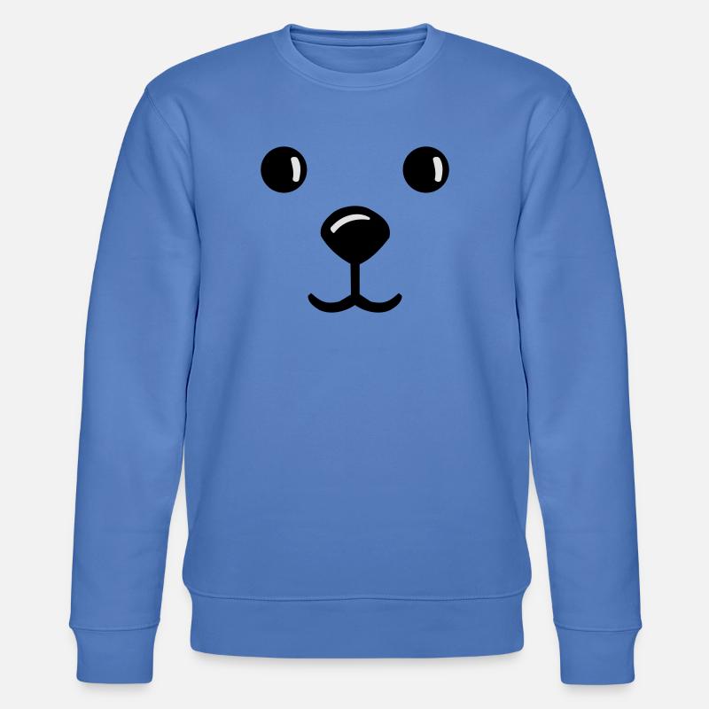 teddy face gesich smile teddybär - Stanley/Stella Unisex Bio-Sweatshirt CHANGER  - Blau