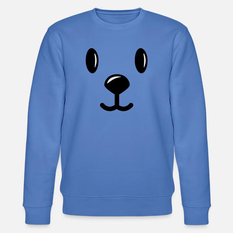 teddy bär bärchen face - Stanley/Stella Unisex Bio-Sweatshirt CHANGER  - Blau