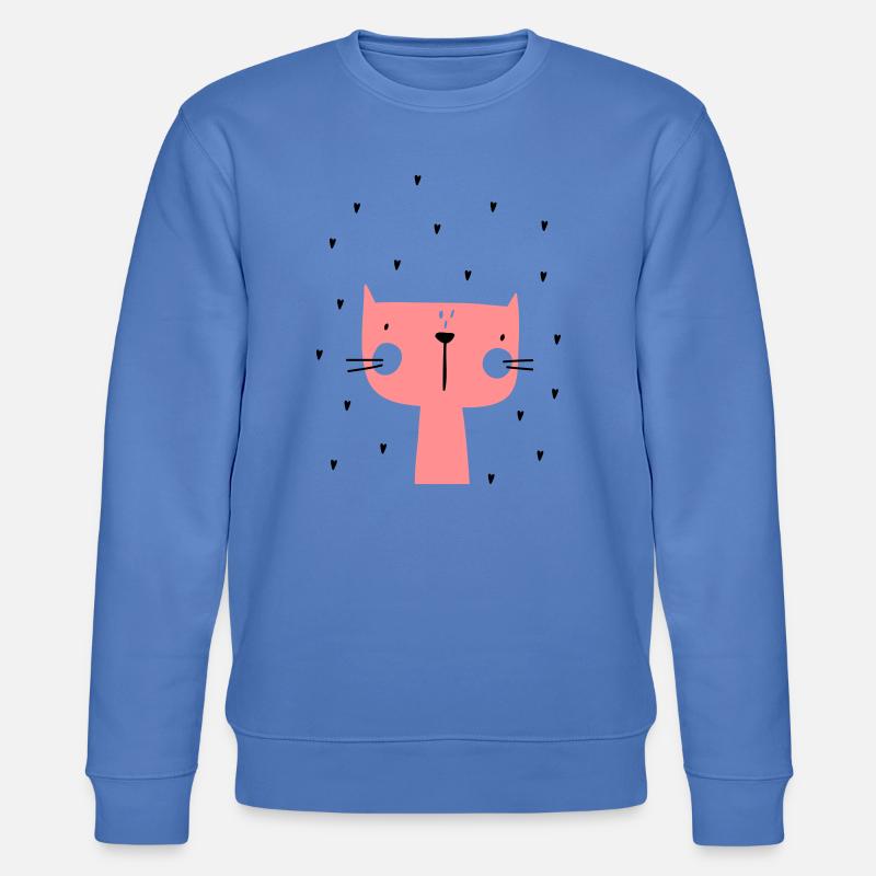 Katze mit Herzen - Stanley/Stella Unisex Bio-Sweatshirt CHANGER  - Blau