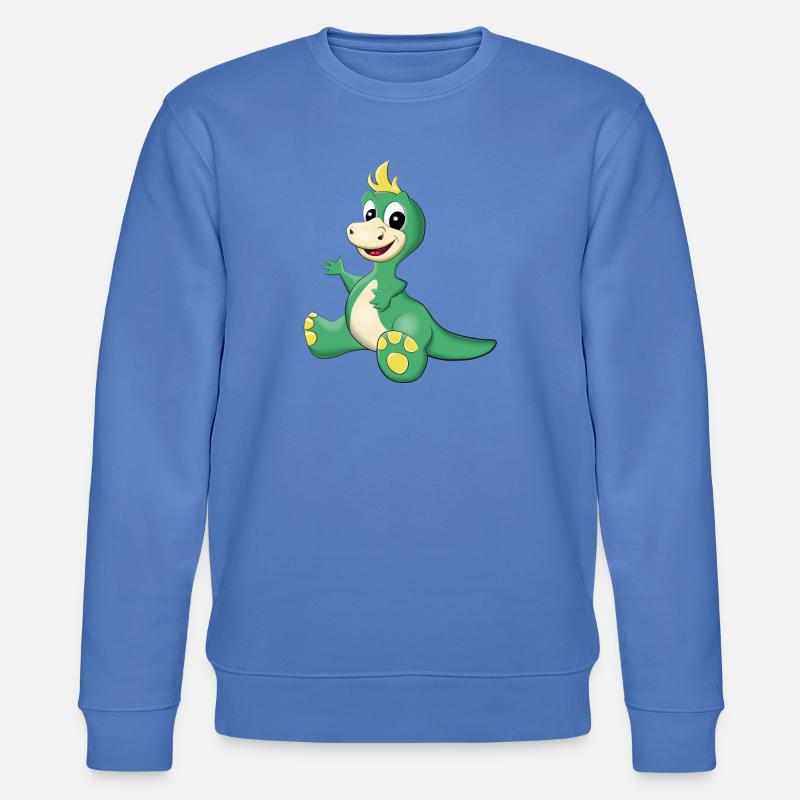 sitzender süßer Dino - Stanley/Stella Unisex Bio-Sweatshirt CHANGER  - Blau