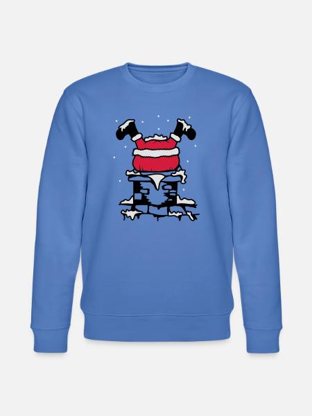 Julemanden er kørt fast i skorsten - Stanley/Stella økologisk unisex-sweatshirt CHANGER  - blå