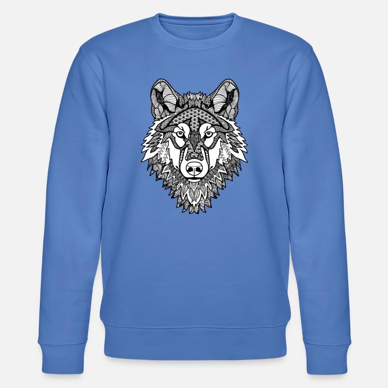Mandala Wolf - Stanley/Stella Unisex Bio-Sweatshirt CHANGER  - Blau
