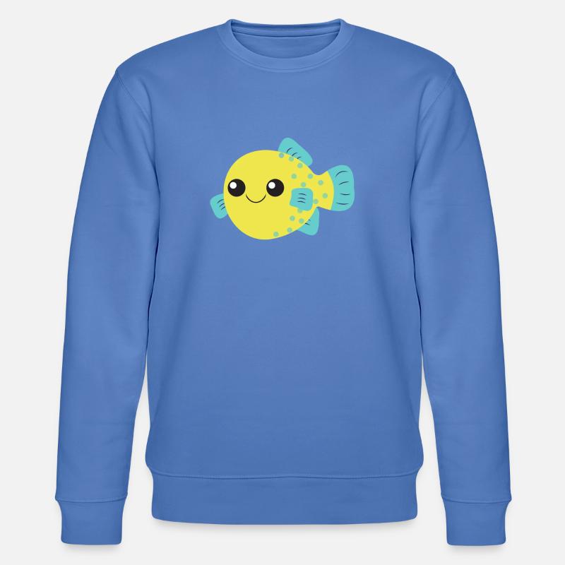 Poisson-globe, poisson mignon, océan, - Sweat bio CHANGER Stanley/Stella Unisexe - bleu