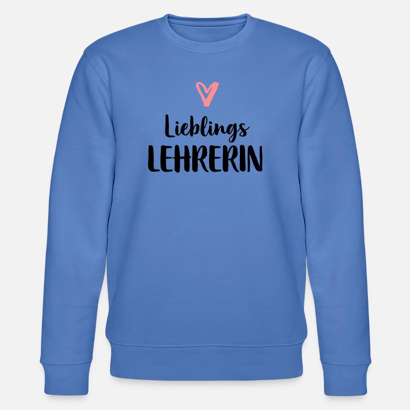 Lieblings Lehrerin Herz Geschenk Schule - Stanley/Stella Unisex Bio-Sweatshirt CHANGER  - Blau