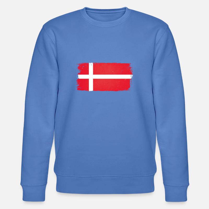 Dänemark Denmark Flagge - Stanley/Stella Unisex Bio-Sweatshirt CHANGER  - Blau