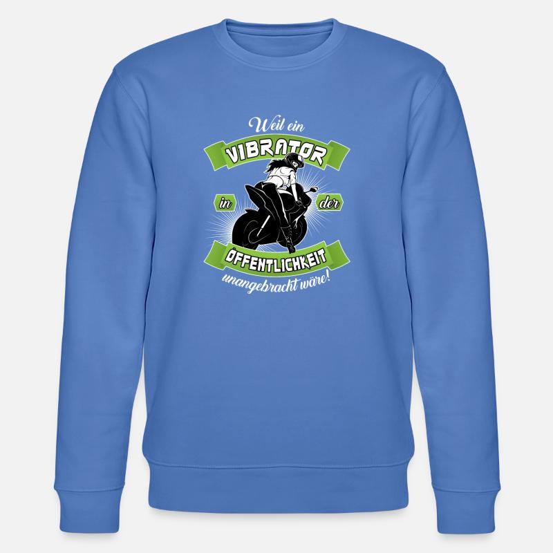 Bikergirl mit Vibrator - Stanley/Stella Unisex Bio-Sweatshirt CHANGER  - Blau