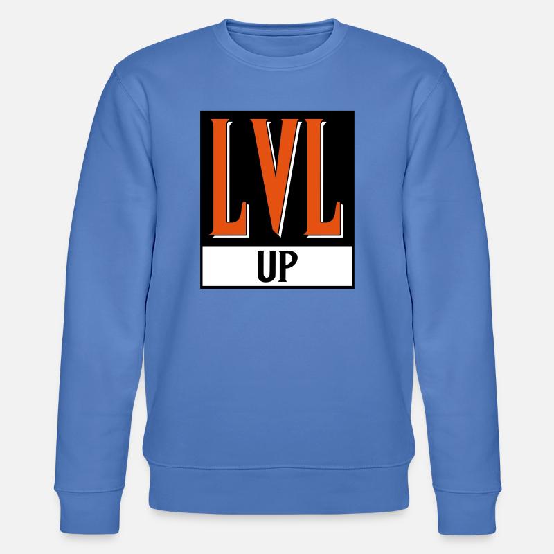 level up nerd cod - Stanley/Stella Unisex Bio-Sweatshirt CHANGER  - Blau