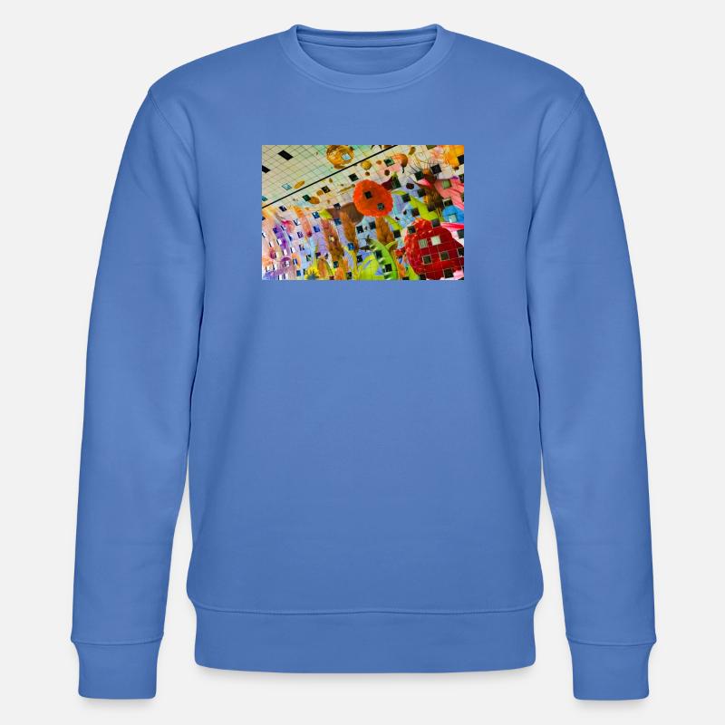 Fröhliches farbiges Blumendekor-Design - Stanley/Stella Unisex Bio-Sweatshirt CHANGER  - Blau