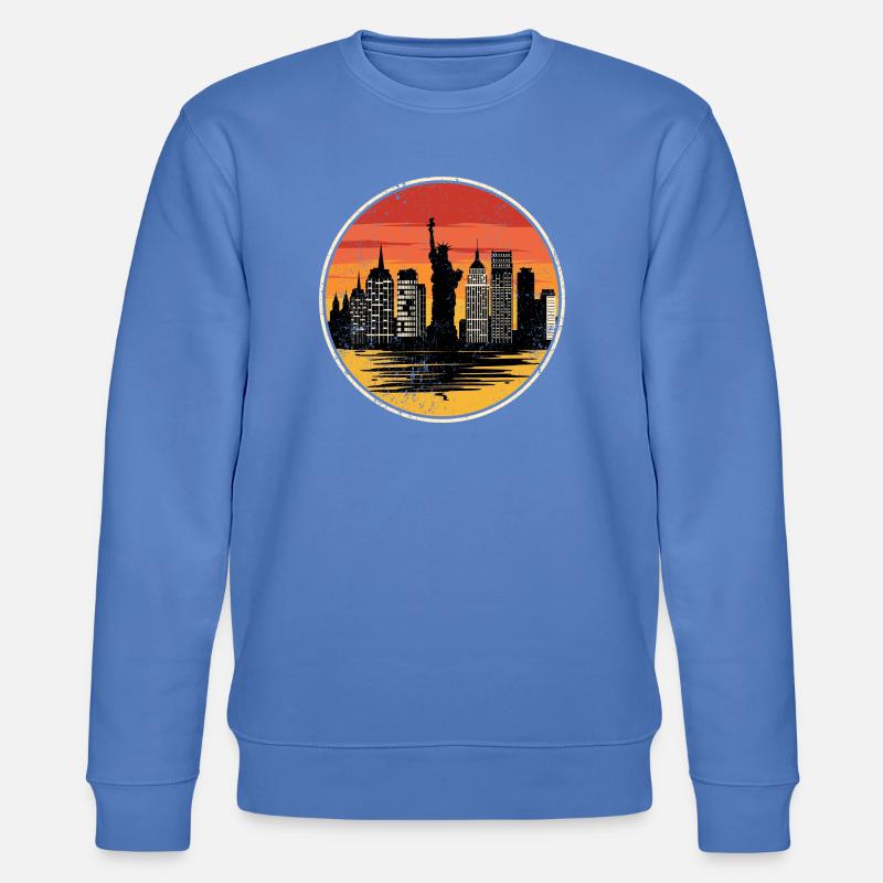 Coucher de soleil Liberty Skyline - Sweat bio CHANGER Stanley/Stella Unisexe - bleu
