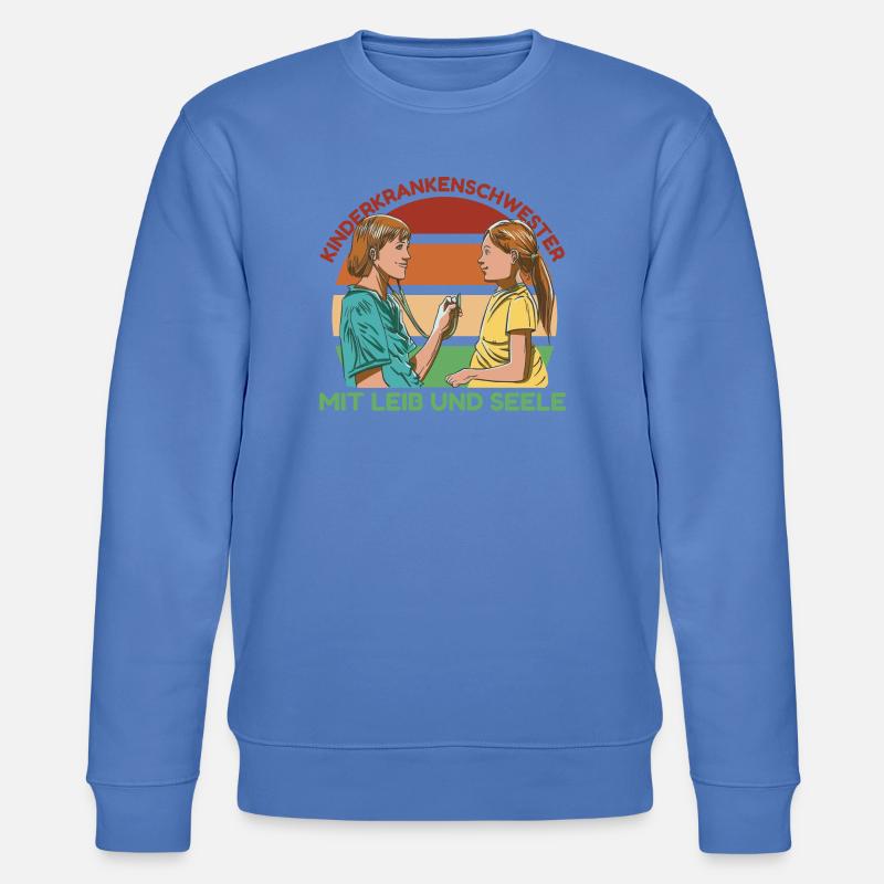 Kinderkrankenschwester mit Leib und Seele - Stanley/Stella Unisex Bio-Sweatshirt CHANGER  - Blau