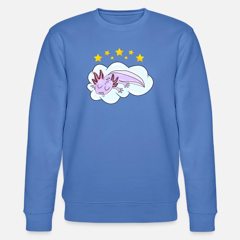Schlafendes Oxolotl - Stanley/Stella Unisex Bio-Sweatshirt CHANGER  - Blau