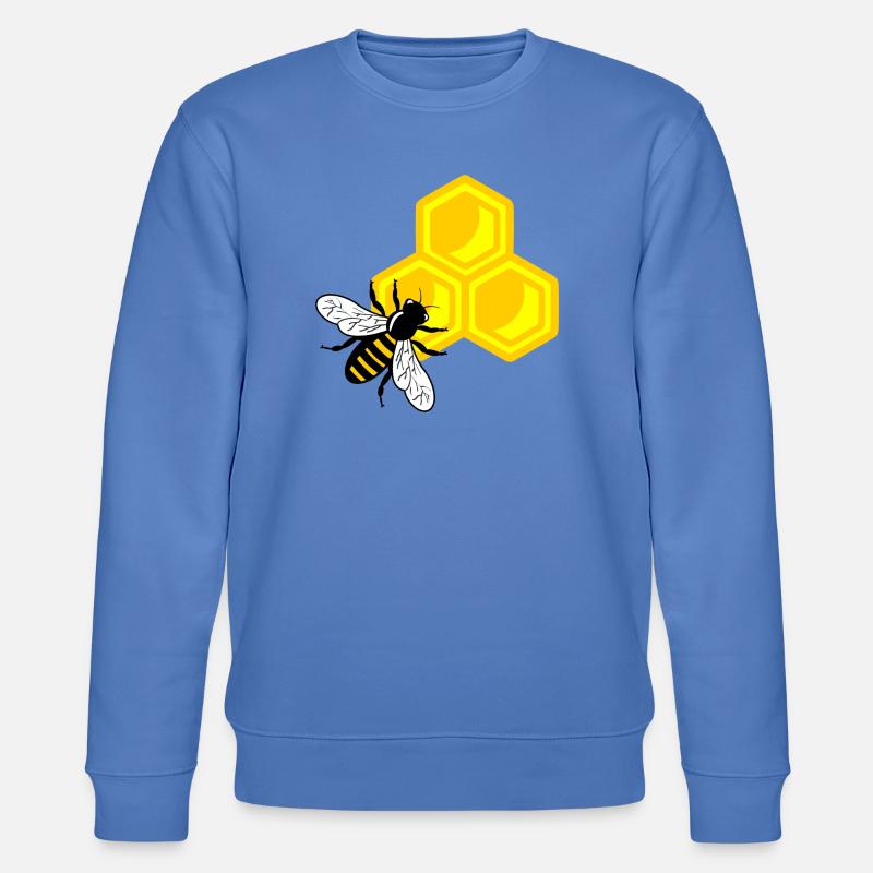 Honigbiene auf Wabe - Stanley/Stella Unisex Bio-Sweatshirt CHANGER - Blau