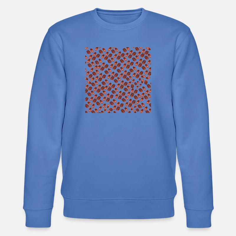 kaffeeshirts unisex, kaffeebohnenmuster - Stanley/Stella Unisex Bio-Sweatshirt CHANGER  - Blau