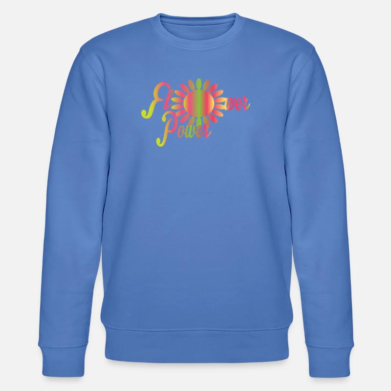Blumen Power - Stanley/Stella Unisex Bio-Sweatshirt CHANGER  - Blau