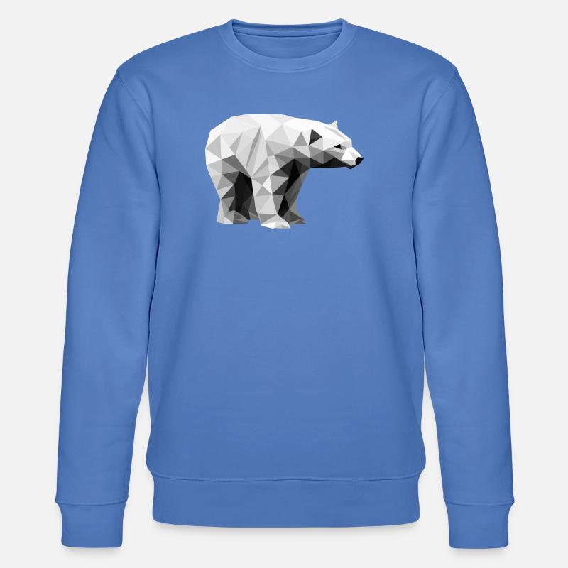 Geometrischer Eisbär | Low-Poly-Arktis-Tier - Stanley/Stella Unisex Bio-Sweatshirt CHANGER  - Blau