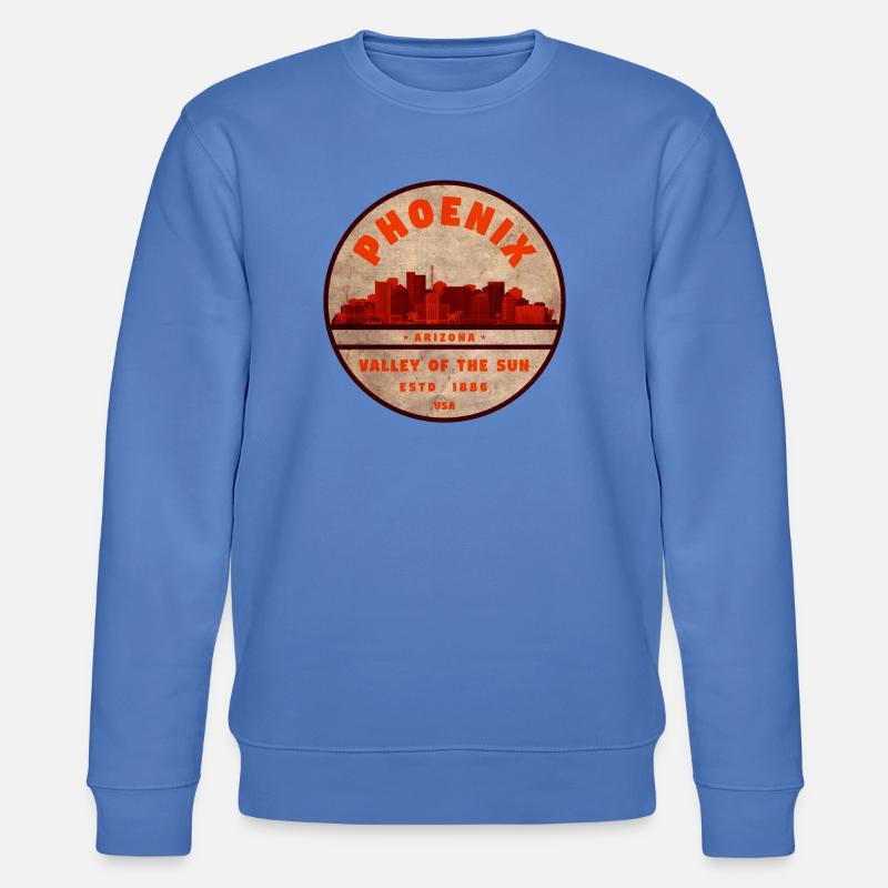 Phoenix Skyline Retro Abzeichen - Stanley/Stella Unisex Bio-Sweatshirt CHANGER  - Blau
