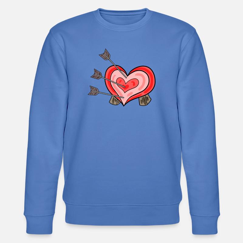 Flèches avec cible cardiaque - Sweat bio CHANGER Stanley/Stella Unisexe - bleu