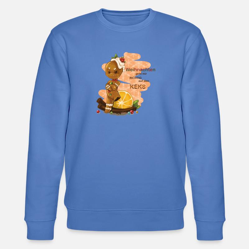 Lebkuchenmann Weihnachten - Stanley/Stella Unisex Bio-Sweatshirt CHANGER  - Blau
