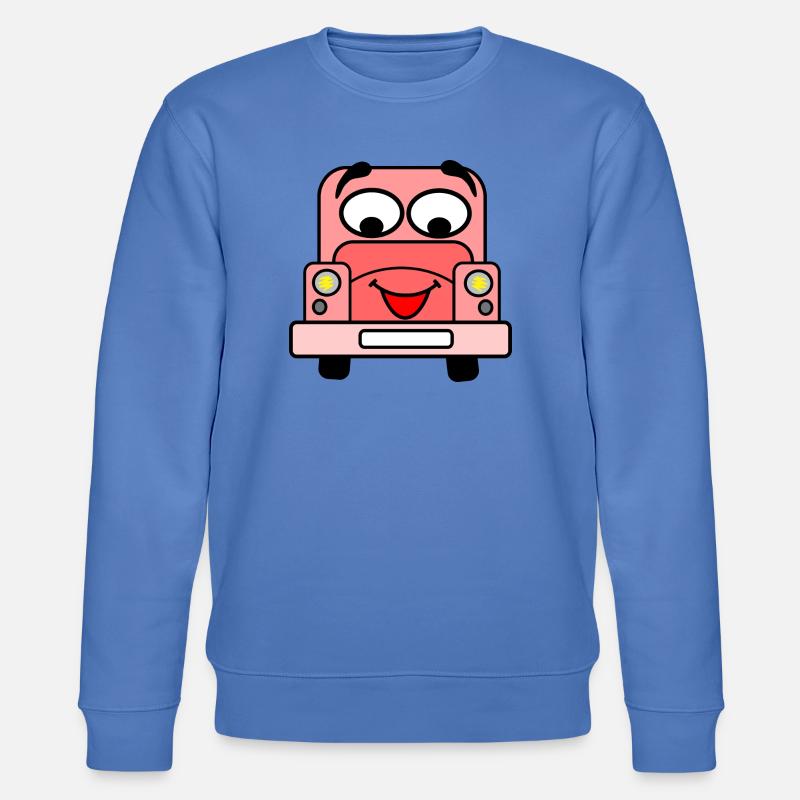 Fröhliches Auto mit Gesicht rosa - Stanley/Stella Unisex Bio-Sweatshirt CHANGER  - Blau