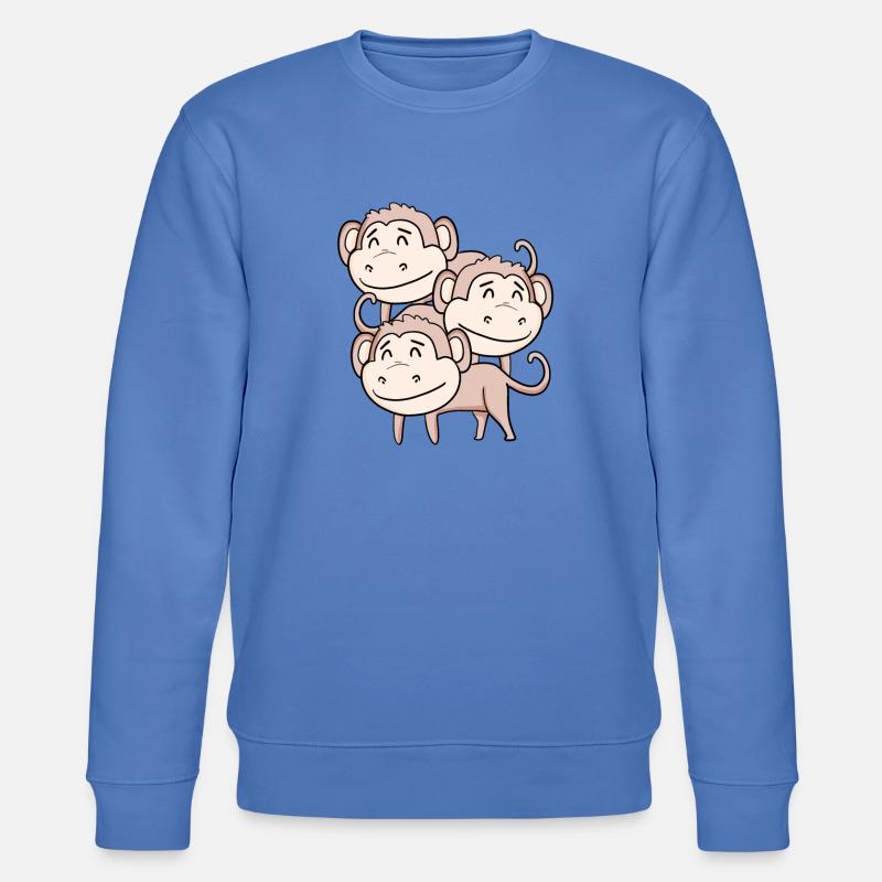Niedliche Affen - Affe - Stanley/Stella Unisex Bio-Sweatshirt CHANGER  - Blau