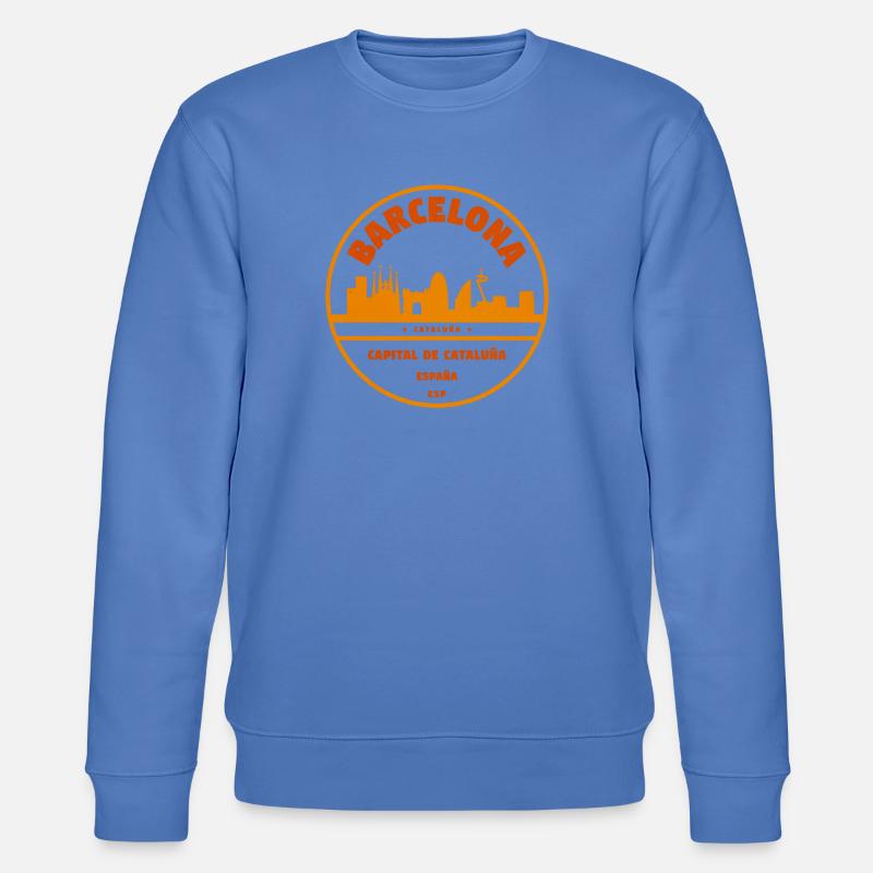 Barcelona Skyline Emblem - Stanley/Stella Unisex Bio-Sweatshirt CHANGER  - Blau