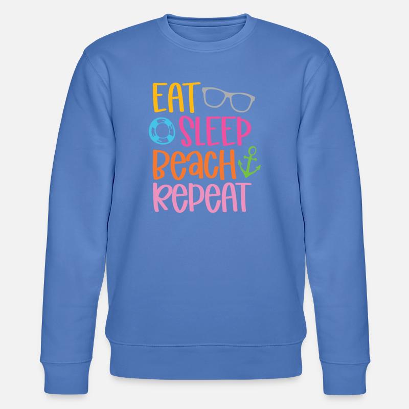 Eat Sleep Beach Repeat - Stanley/Stella Unisex Bio-Sweatshirt CHANGER  - Blau