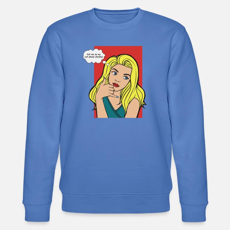 Pop-Art Blond mit Denkblase - Stanley/Stella Unisex Bio-Sweatshirt CHANGER  - Blau