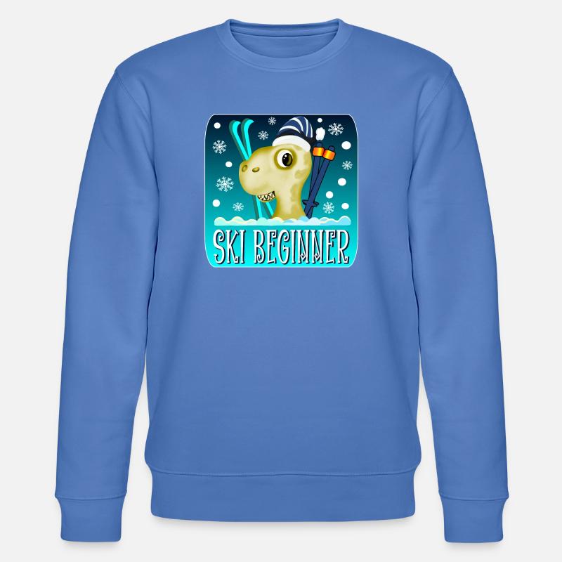 SKI BEGINNER - WINTER DINOSAURIER - Stanley/Stella Unisex Bio-Sweatshirt CHANGER - Blau